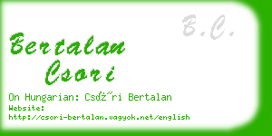 bertalan csori business card